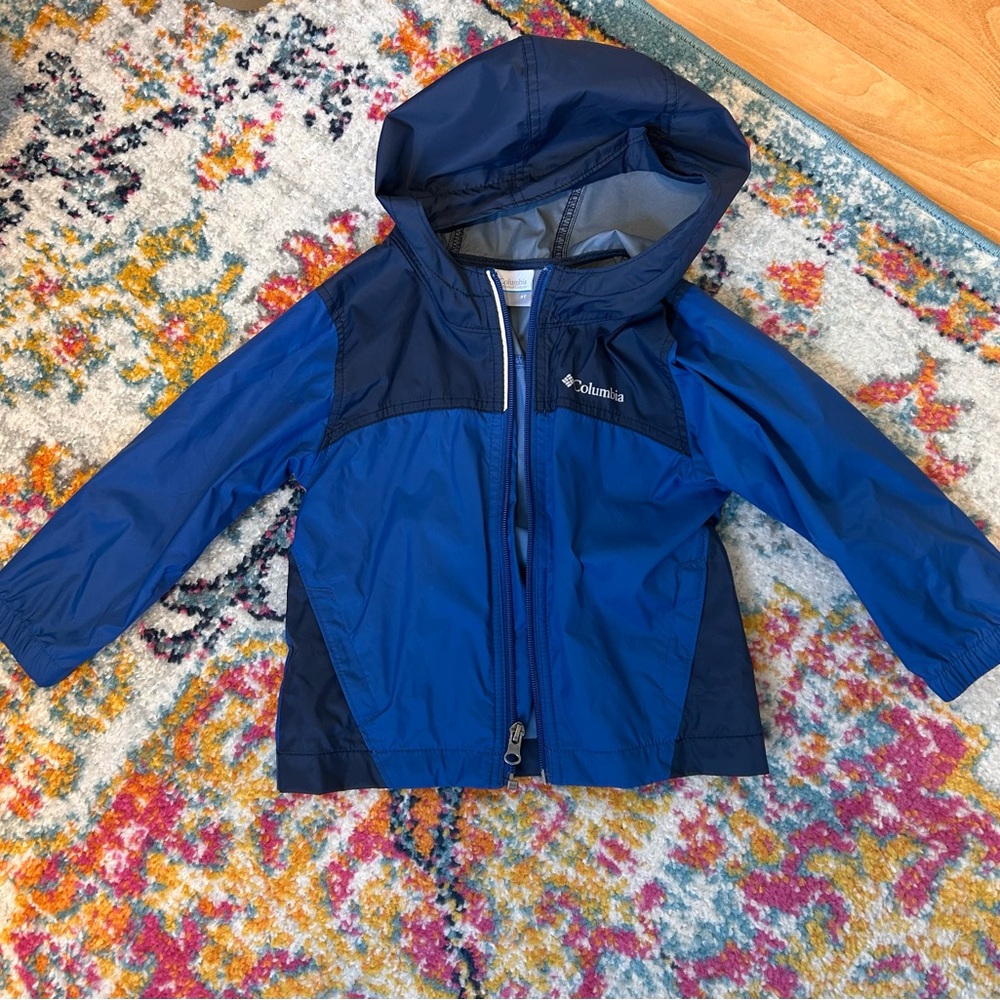Columbia Kids Blue Hooded Windbreaker Jacket- Size 3T